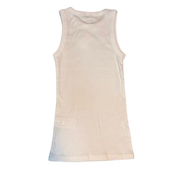 NWT J.Crew Factory White Ribbed High-Neck Tank Top XXS Cotton Blend - Picture 3 of 5